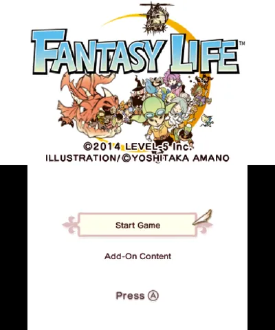 Fantasy Life – Titulní obrazovka