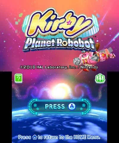 Kirby: Planet Robobot – Titelbildschirm