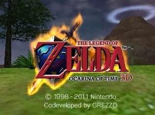 The Legend of Zelda: Ocarina of Time 3D – Titelbildschirm