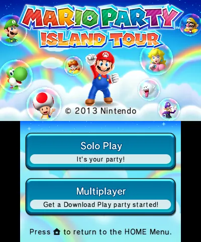 Mario Party: Island Tour – Titulní obrazovka