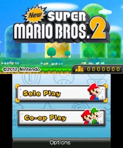 New Super Mario Bros. 2 – Titulní obrazovka