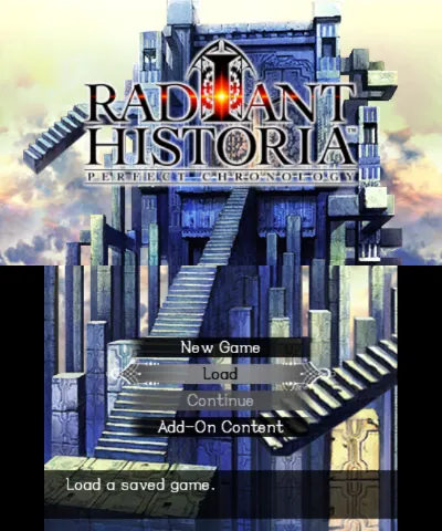 Radiant Historia: Perfect Chronology – Titulní obrazovka