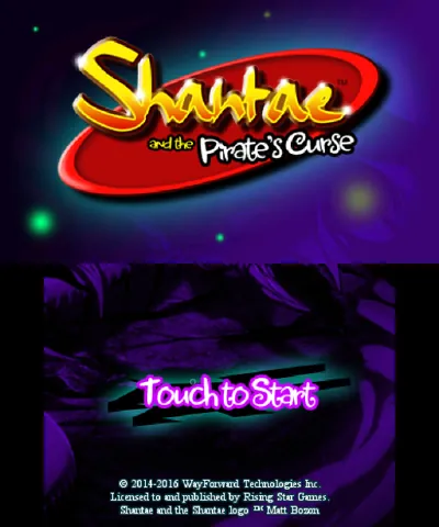 Shantae and the Pirate's Curse – Titulní obrazovka
