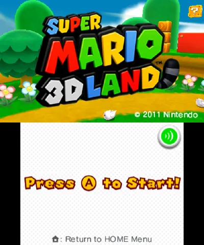 Super Mario 3D Land – Title screen
