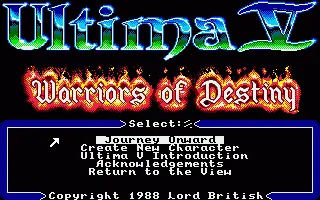 Ultima V: Warriors of Destiny – Title screen