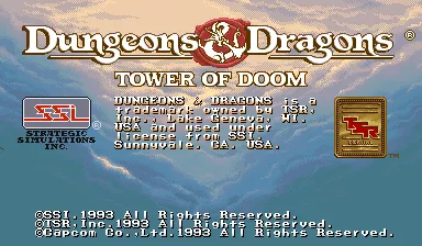 Dungeons & Dragons: Tower of Doom – Titulní obrazovka