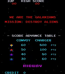 Galaxian – Titulní obrazovka