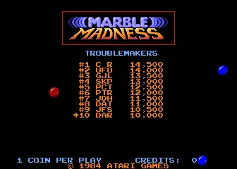 Marble Madness – Title screen