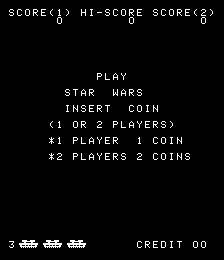 Star Wars (1983, Atari vector) – Écran-titre