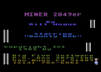 Miner 2049er Starring Bounty Bob – Title screen