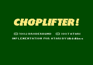 Choplifter – Titulní obrazovka