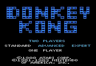 Donkey Kong (7800) – Écran-titre
