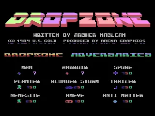 Dropzone – Title screen