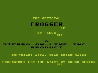 Frogger – Titulní obrazovka