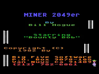 Miner 2049er – Titulní obrazovka
