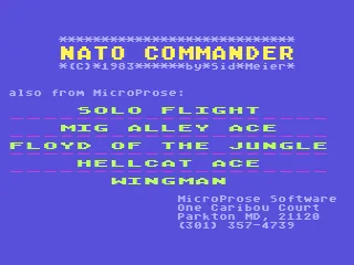 NATO Commander – Titulní obrazovka