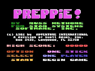 Preppie! – Title screen