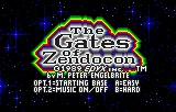 Gates of Zendocon – Titelbildschirm