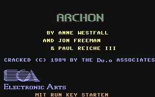 Archon: The Light and the Dark – Titelbildschirm