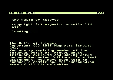 Guild of Thieves – Titulní obrazovka