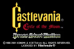 Castlevania: Circle of the Moon – Title screen