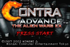 Contra Advance: The Alien Wars EX – Titelbildschirm