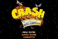Crash Bandicoot: The Huge Adventure – Title screen
