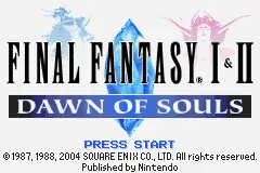 Final Fantasy I & II: Dawn of Souls – Titelbildschirm