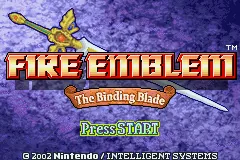Fire Emblem: The Binding Blade – Titulní obrazovka