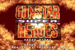 Gunstar Super Heroes – Titelbildschirm