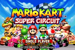 Mario Kart: Super Circuit – Titulní obrazovka