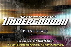 Need for Speed: Underground – Titelbildschirm