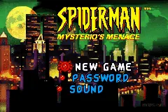 Spider-Man: Mysterio's Menace – Titulní obrazovka