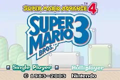 Super Mario Advance 4: Super Mario Bros. 3 – Title screen