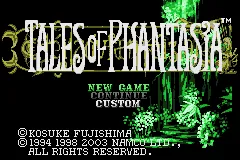 Tales of Phantasia – Titulní obrazovka