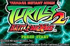 Teenage Mutant Ninja Turtles 2: Battle Nexus – Titulní obrazovka