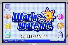 WarioWare, Inc.: Mega Microgame$! – Titelbildschirm