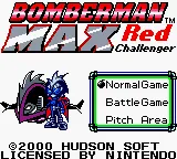 Bomberman Max: Red / Blue Challenger – Titulní obrazovka