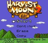 Harvest Moon 2 GBC – Titulní obrazovka
