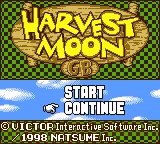 Harvest Moon GBC – Titulní obrazovka