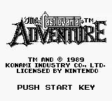 Castlevania: The Adventure – Titelbildschirm