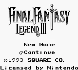 Final Fantasy Legend III – Titulní obrazovka