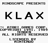 Klax – Titulní obrazovka