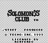 Solomon's Club – Titulní obrazovka
