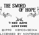 The Sword of Hope – Titelbildschirm