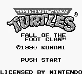 Teenage Mutant Ninja Turtles: Fall of the Foot Clan – Title screen