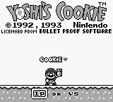 Yoshi's Cookie – Title screen
