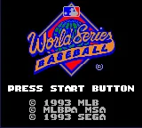 World Series Baseball – Titulní obrazovka