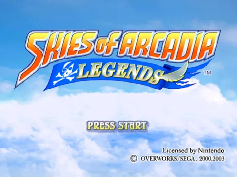 Skies of Arcadia Legends – Title screen