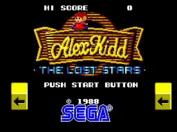 Alex Kidd: The Lost Stars – Titulní obrazovka